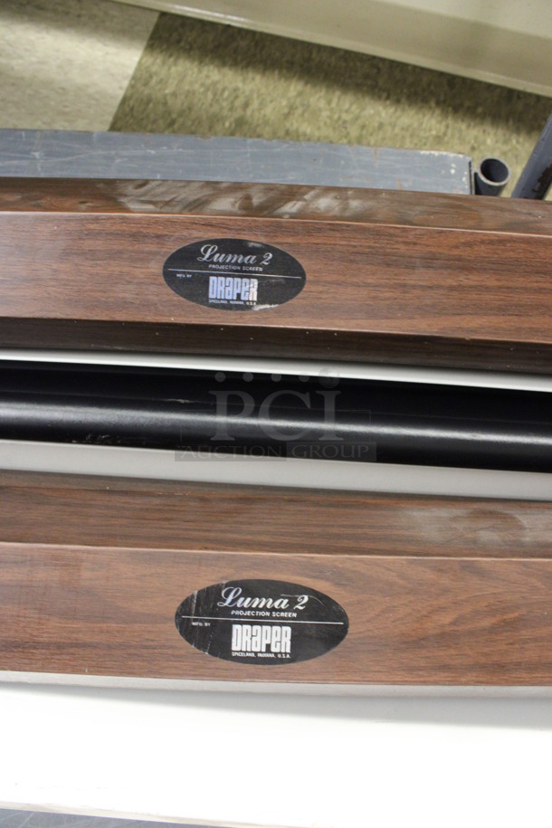 6 Various Projection Screens. Includes Draper. 124". 6 Times Your Bid! Does Not Include Cart. (Room 105) - Image 4 of 5