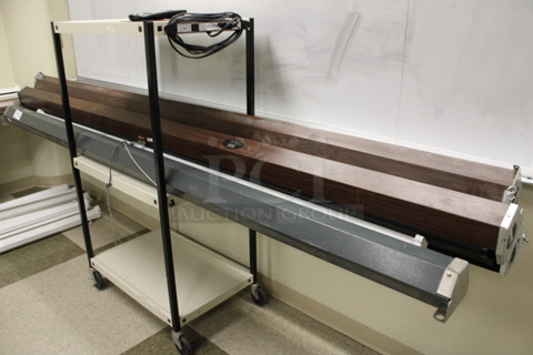 5 Various Projection Screens. Includes Draper. 97", 124". 5 Times Your Bid! Does Not Include Cart. (Room 105)