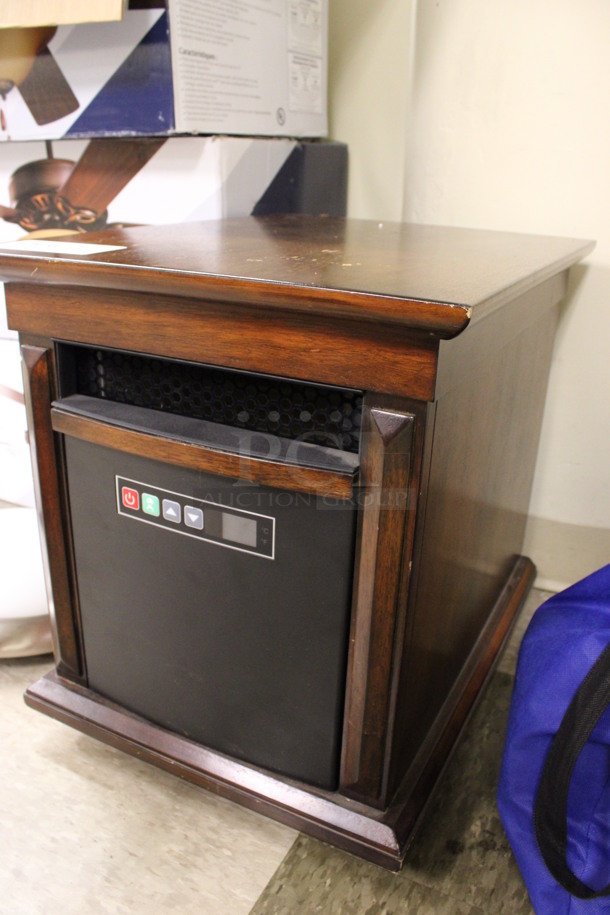 Wood Pattern Electric Powered Portable Fireplace Heater. 16x20x18.5. (Room 105) - Image 3 of 5