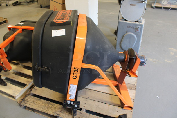 Salt Dogg Buyers Model TGS01B Black Poly Tailgate Salt Spreader w/ Orange Metal Frame. 31x36x48. (Room 130) - Image 3 of 7