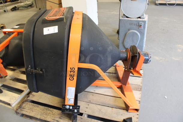 Salt Dogg Buyers Model TGS01B Black Poly Tailgate Salt Spreader w/ Orange Metal Frame. 31x36x48. (Room 130) - Image 6 of 7