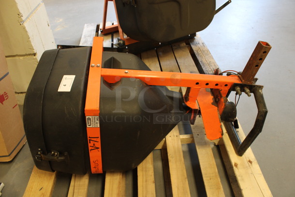 Salt Dogg Buyers Model TGSUVPROA Black Poly Tailgate Salt Spreader w/ Orange Metal Frame. 22x22x45. (Room 130) - Image 2 of 7