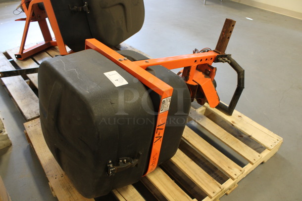 Salt Dogg Buyers Model TGSUVPROA Black Poly Tailgate Salt Spreader w/ Orange Metal Frame. 22x22x45. (Room 130) - Image 3 of 7