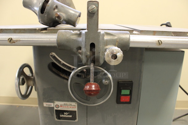 Rockwell Delta Metal Commercial Floor Style 10" Unisaw. 46x35x37. (Room 130) - Image 4 of 11
