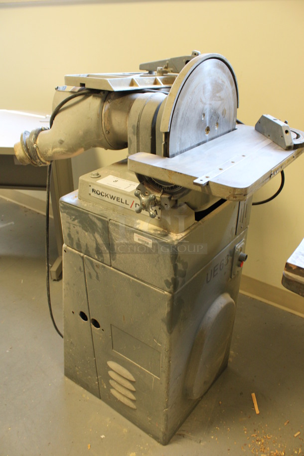 Rockwell Delta Metal Commercial Floor Style Electric Powered Sander. 250 Volts. 27x28x43. (Room 130) - Image 2 of 10