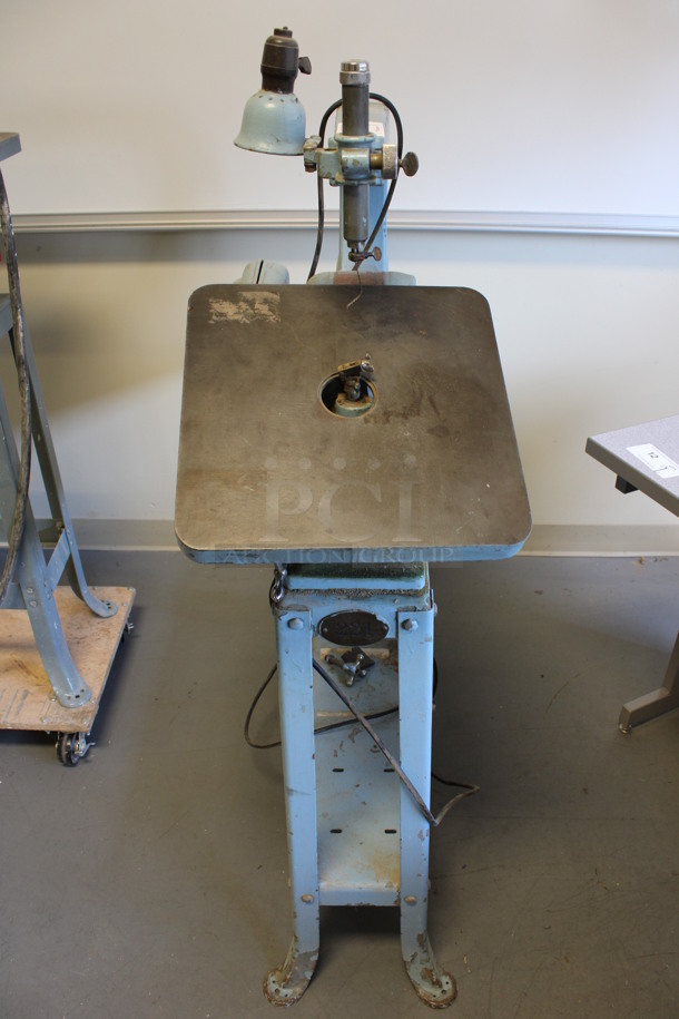 Milwaukee Delta Metal Commercial Floor Style Scroll Saw. 15x36x54. (Room 130)