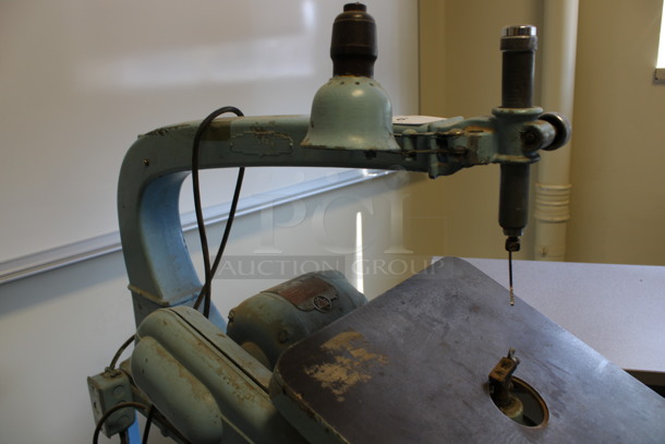 Milwaukee Delta Metal Commercial Floor Style Scroll Saw. 15x36x54. (Room 130) - Image 5 of 10