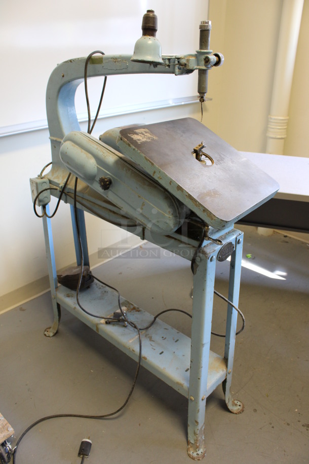 Milwaukee Delta Metal Commercial Floor Style Scroll Saw. 15x36x54. (Room 130) - Image 9 of 10