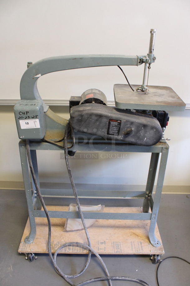 Milwaukee Delta Metal Commercial Floor Style Scroll Saw. 15x36x55. (Room 130) - Image 1 of 8