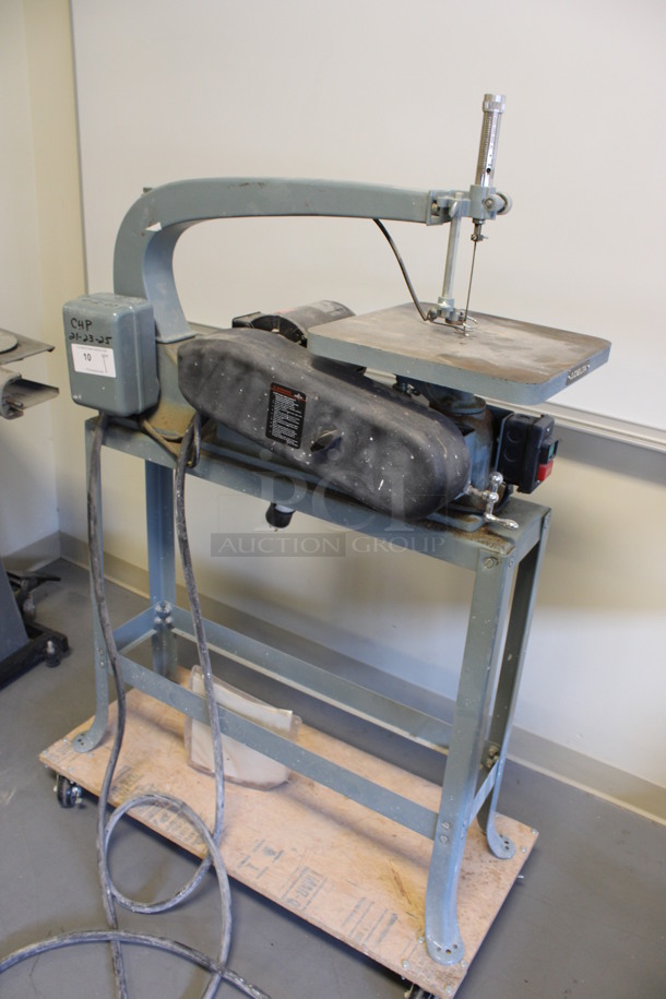 Milwaukee Delta Metal Commercial Floor Style Scroll Saw. 15x36x55. (Room 130) - Image 2 of 8