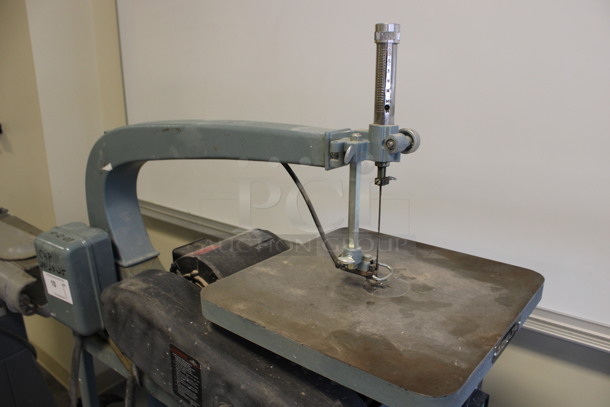 Milwaukee Delta Metal Commercial Floor Style Scroll Saw. 15x36x55. (Room 130) - Image 3 of 8
