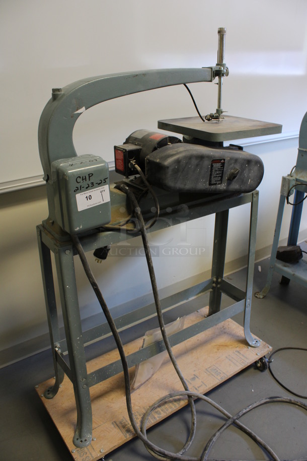 Milwaukee Delta Metal Commercial Floor Style Scroll Saw. 15x36x55. (Room 130) - Image 6 of 8
