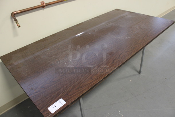 Wood Pattern Table on Chrome Finish Legs. 72x36x30. (Room 130) - Image 3 of 4