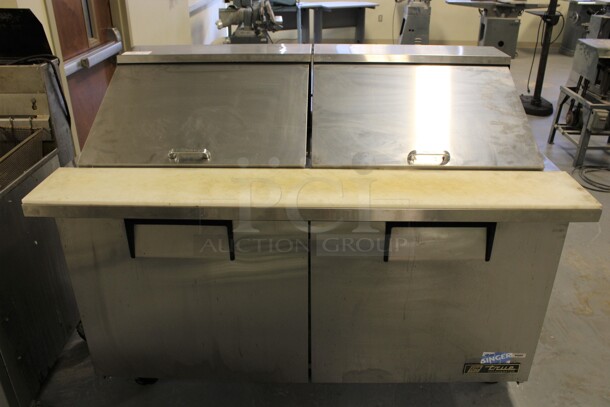 True Model TSSU-60-24M-B-ST Stainless Steel Commercial Sandwich Salad Prep Table Bain Marie Mega Top w/ Cutting Board on Commercial Casters. 115 Volts, 1 Phase. 60x34x46.5. (Room 130) - Image 1 of 9