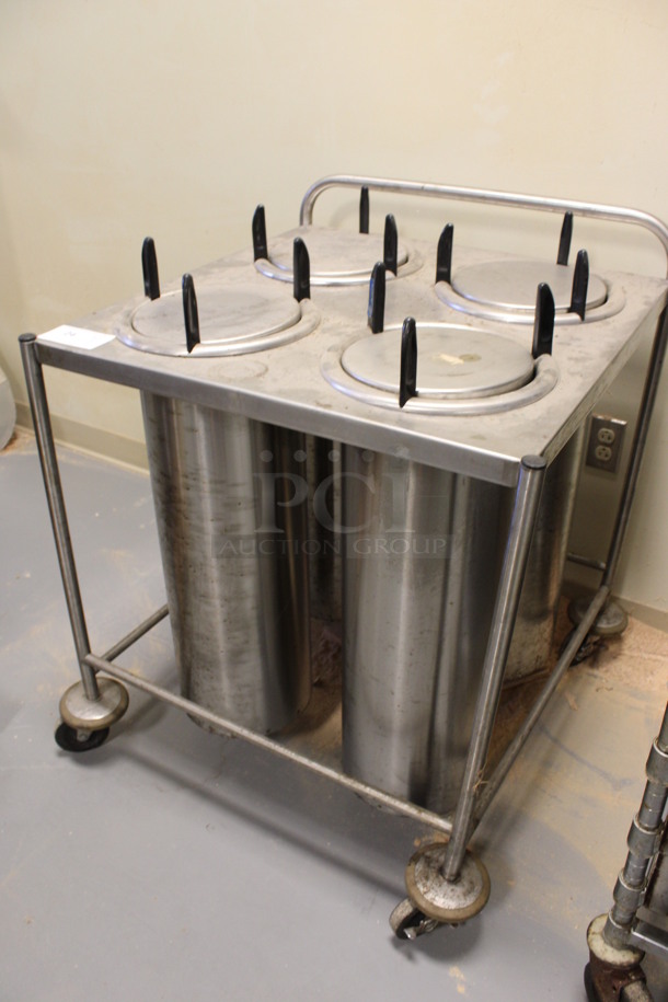 Metal Commercial 4 Well Plate Return on Commercial Casters. 32x32x36. (Room 130) - Image 2 of 4