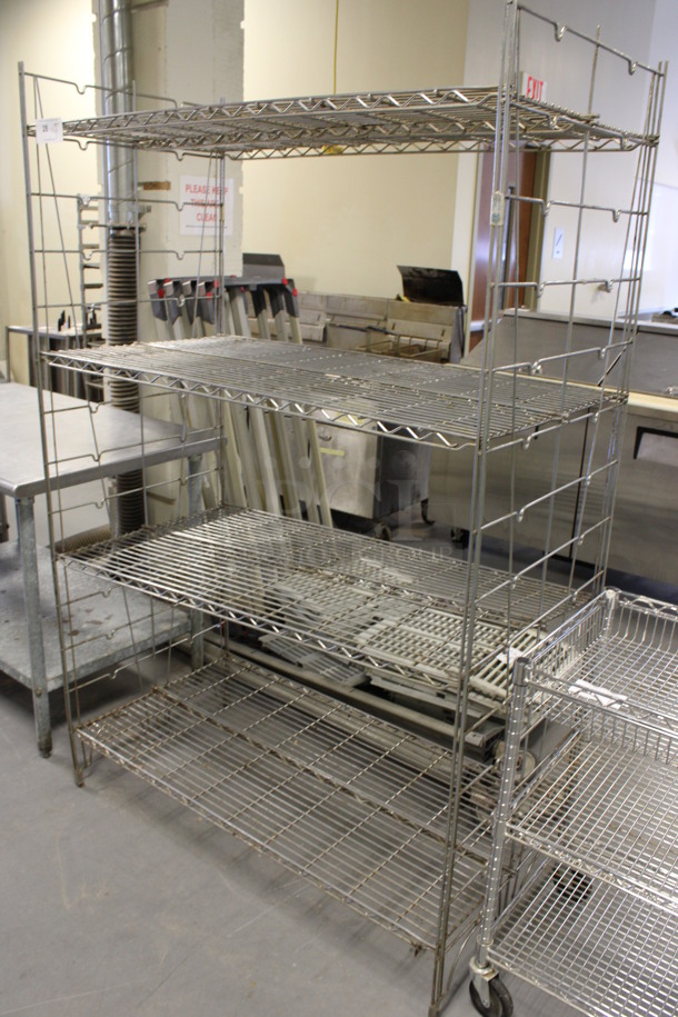Chrome Finish 4 Tier Shelving Unit. 48x24x73.5. (Room 130) - Image 5 of 6
