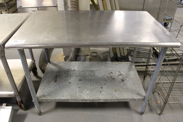 Stainless Steel Commercial Table w/ Metal Under Shelf. 48x30x35. (Room 130)
