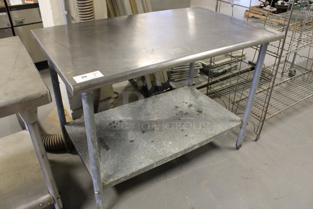 Stainless Steel Commercial Table w/ Metal Under Shelf. 48x30x35. (Room 130) - Image 2 of 4