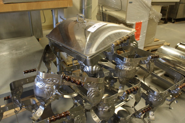 ALL ONE MONEY! Lot of 10 Metal Chafing Dish Frames w/ 1 Lid. 26x13x11.5. (Room 130) - Image 3 of 4