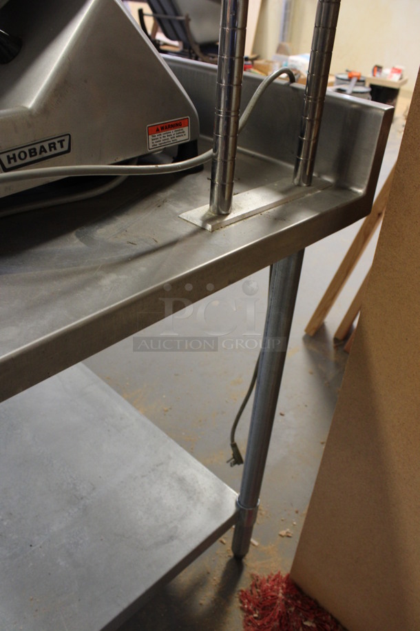 Stainless Steel Commercial Table w/ 2 Tier Over Shelf and Metal Under Shelf. 72x30x83. (Room 130) - Image 5 of 5