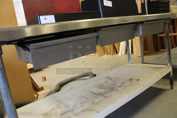 Stainless Steel Commercial Table w/ 3 Drawers and Metal Under Shelf. 72x30x35. (Room 130) - Image 4 of 4