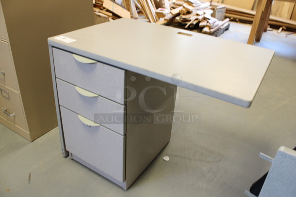 Gray Desk w/ 3 Drawer Filing Cabinet. 36x24x29.5 (Room 130) - Image 3 of 4