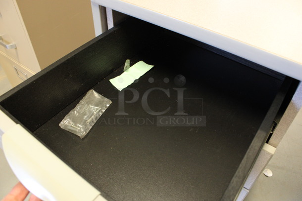 Gray Desk w/ 3 Drawer Filing Cabinet. 36x24x29.5 (Room 130) - Image 4 of 4
