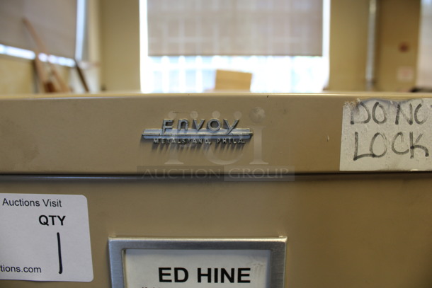 Envoy Tan Metal 4 Drawer Filing Cabinet. 15x26x52. (Room 130) - Image 4 of 7