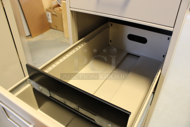 Envoy Tan Metal 4 Drawer Filing Cabinet. 15x26x52. (Room 130) - Image 6 of 7