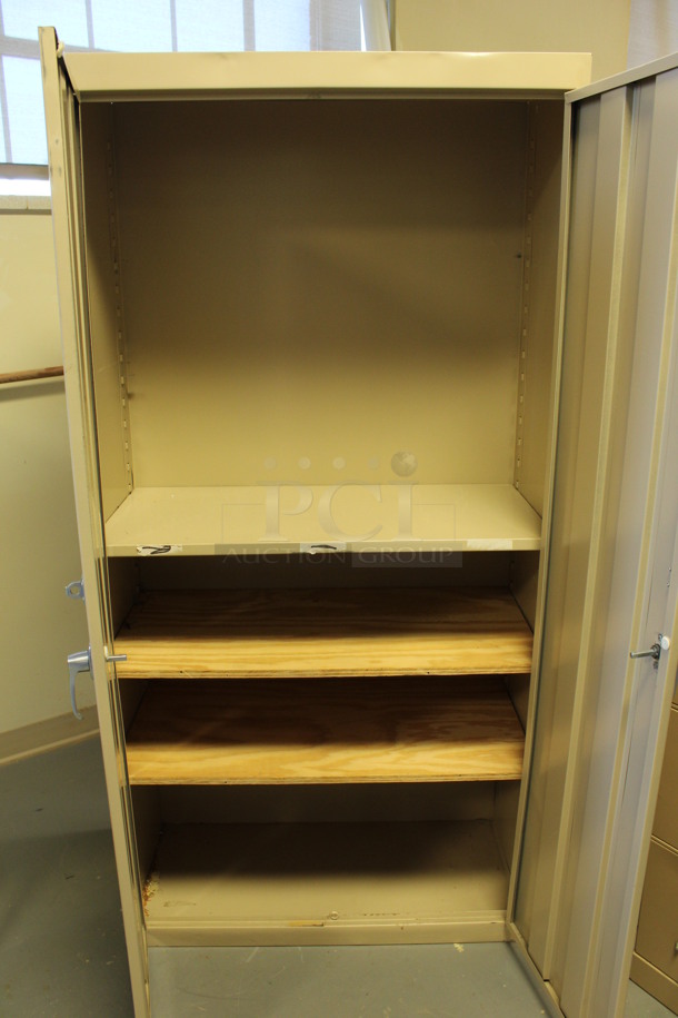 Tan Metal 2 Door Filing Cabinet. 36x18x72. (Room 130) - Image 5 of 5