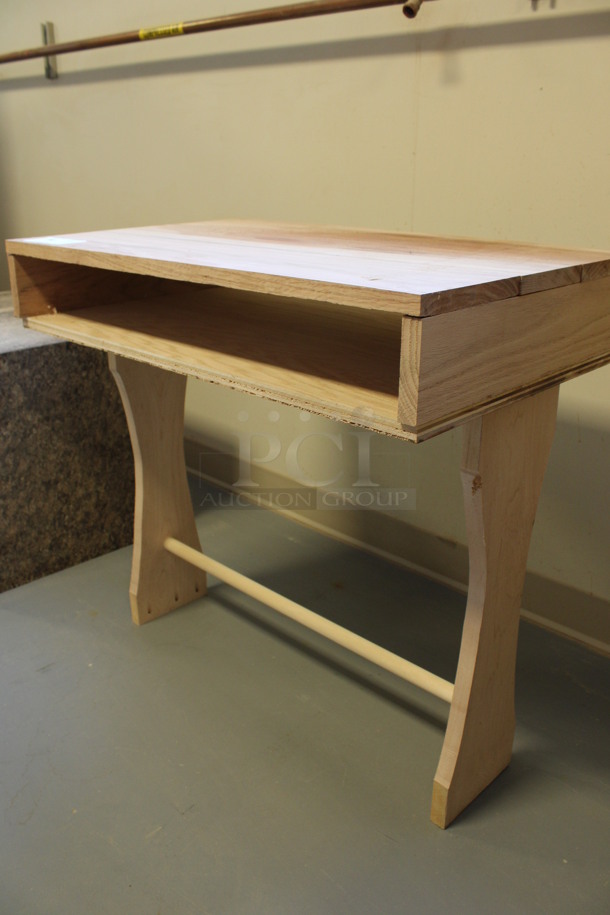 Wood Pattern Table. 30.5x19x29. (Room 130) - Image 4 of 4