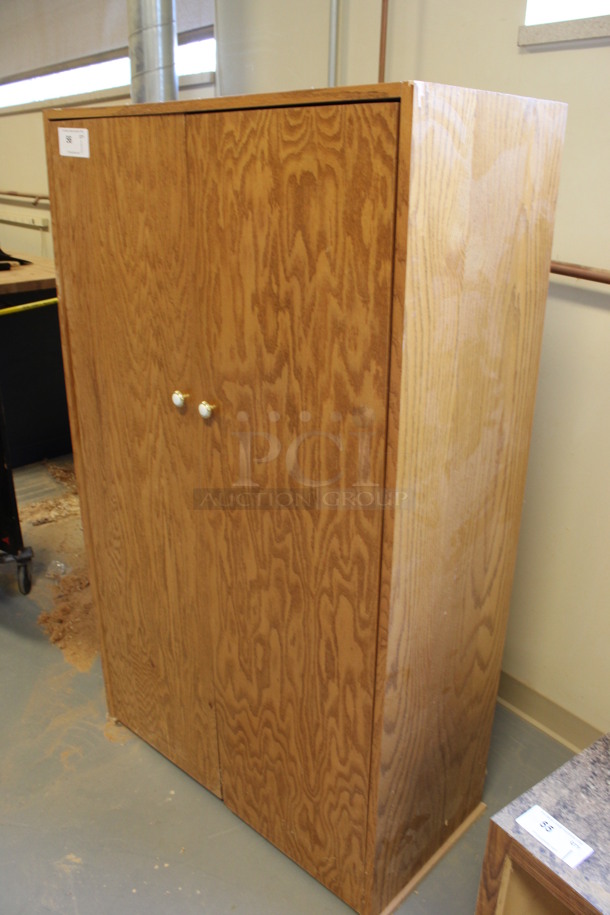Wood Pattern 2 Door Cabinet. 53x16.5x59. (Room 130) - Image 2 of 5