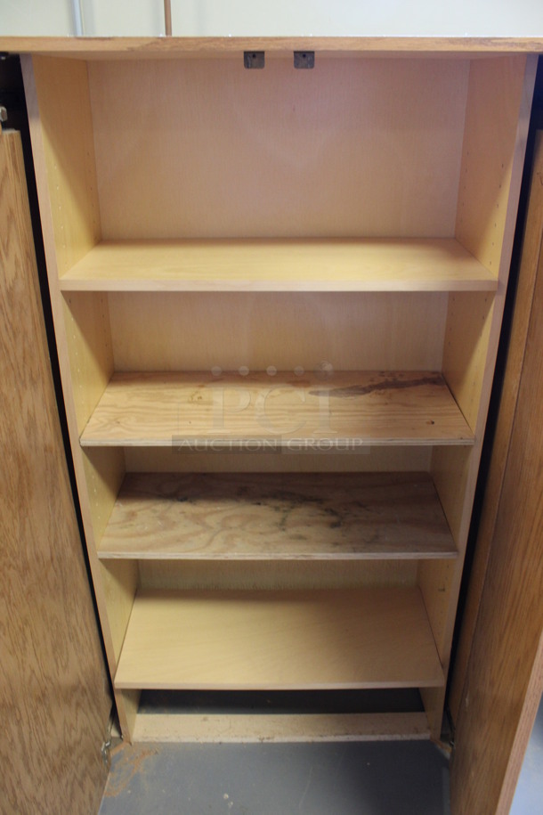 Wood Pattern 2 Door Cabinet. 53x16.5x59. (Room 130) - Image 4 of 5