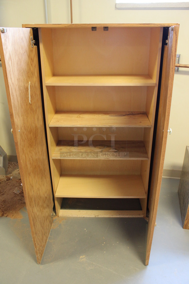 Wood Pattern 2 Door Cabinet. 53x16.5x59. (Room 130) - Image 5 of 5