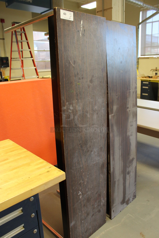 2 Wood Pattern Tables on Chrome Finish Legs. 72x18x29.5. 2 Times Your Bid! (Room 130) - Image 2 of 4