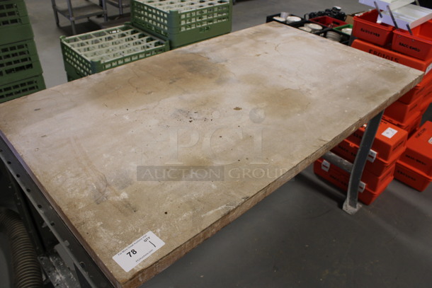 Wooden Table on Metal Legs. 60x34x34. (Room 130)  - Image 4 of 5
