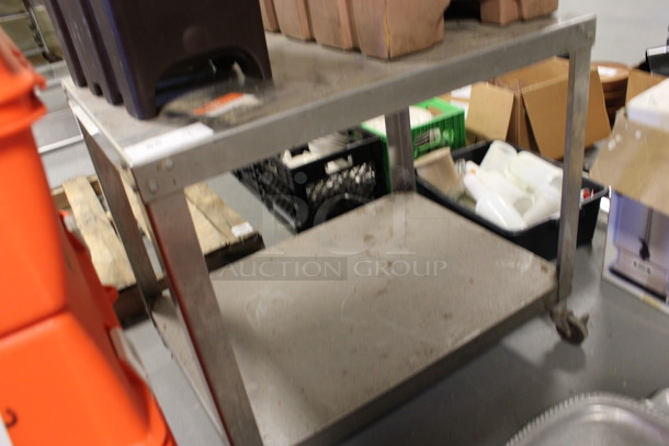 Metal 2 Tier Cart on Commercial Casters. 32.5x24.5x29.5. (Room 130) - Image 2 of 3