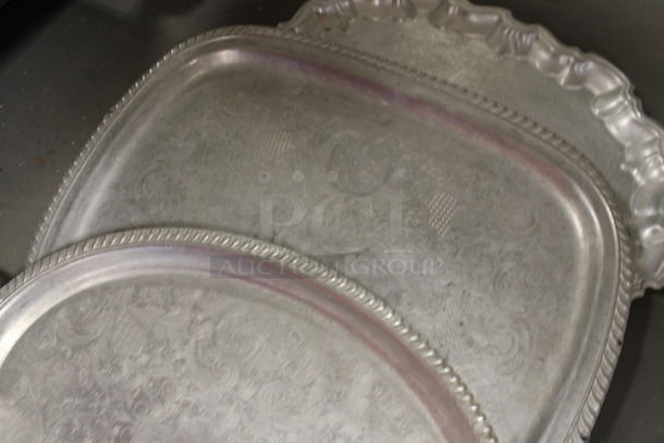 3 Various Metal Serving Trays. Includes 24.5x16x1. 3 Times Your Bid! (Room 130) - Image 3 of 4
