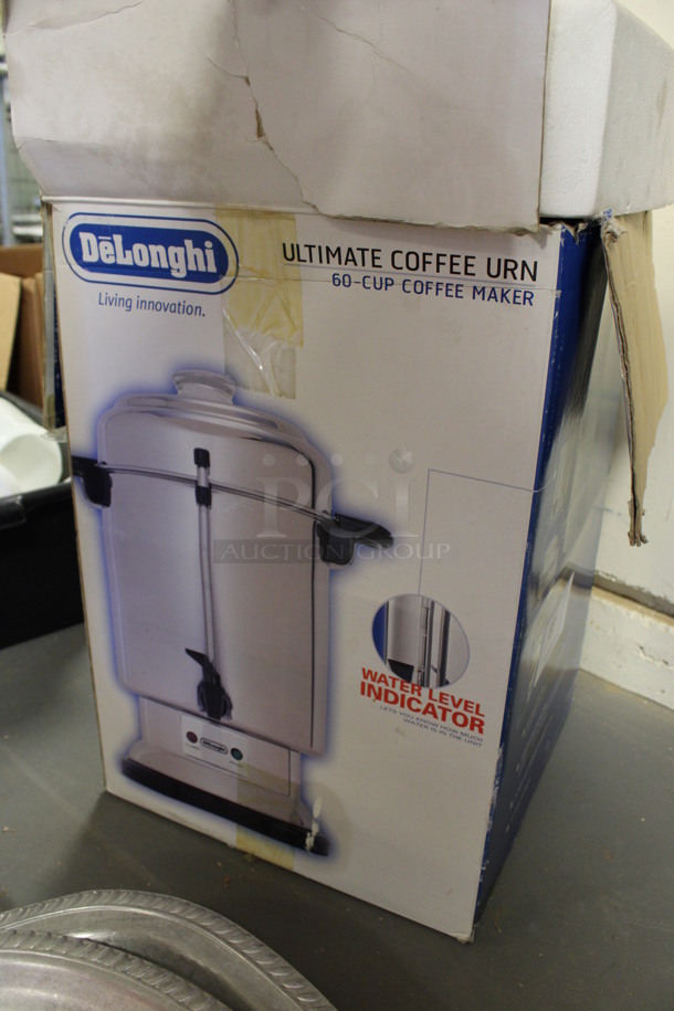 IN ORIGINAL BOX! DeLonghi Stainless Steel Commercial Countertop Coffee Urn. 14x12x19. (Room 130) - Image 7 of 7