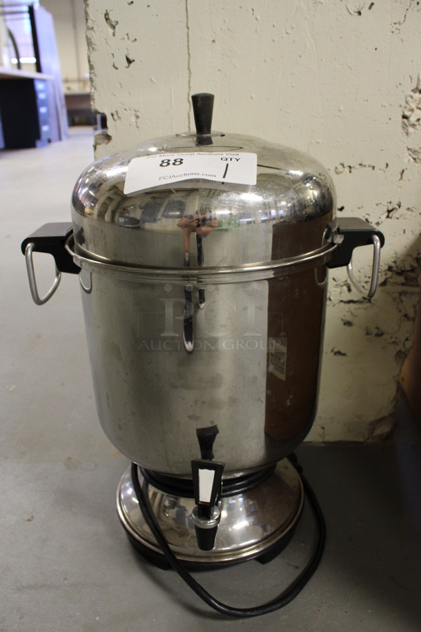 Metal Countertop Coffee Urn. 13x11x18. (Room 130)