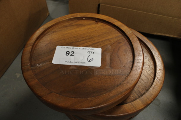 6 Wooden Round Plates. 10.5x10.5x1.5. 6 Times Your Bid! (Room 130)  - Image 2 of 3