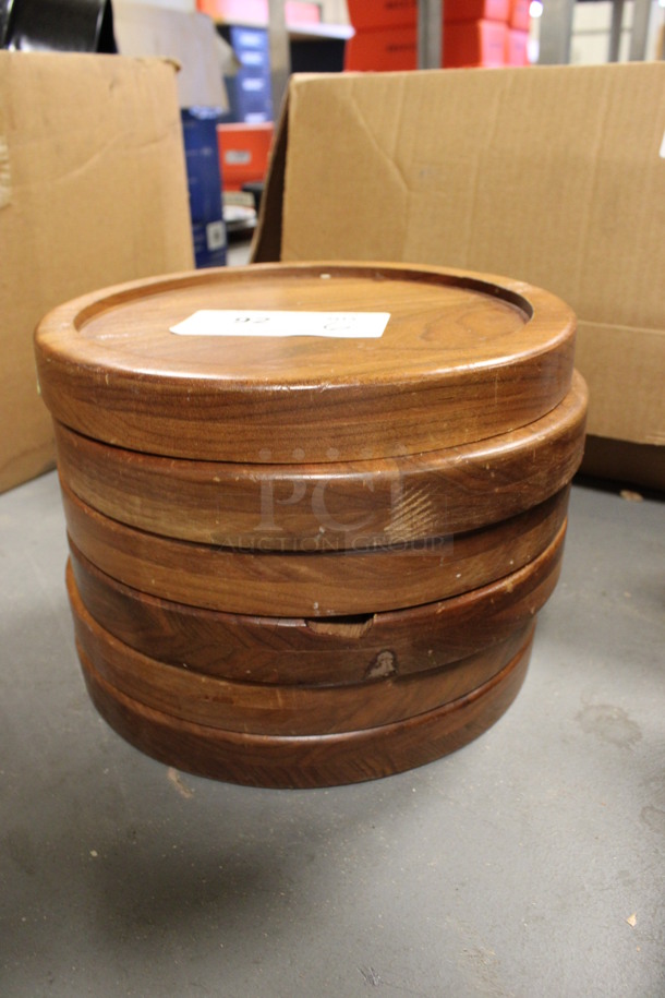 6 Wooden Round Plates. 10.5x10.5x1.5. 6 Times Your Bid! (Room 130)  - Image 3 of 3
