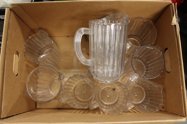 10 Clear Poly Pitchers. Includes 5x7x9. 10 Times Your Bid! (Room 130)