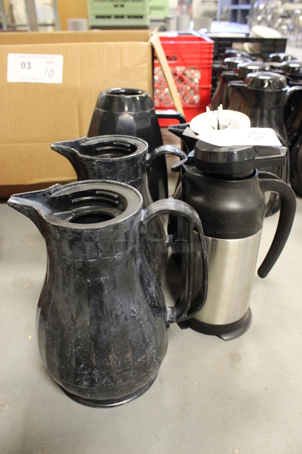 5 Black Poly Coffee Urns. Includes 7x6x10. 5 Times Your Bid! (Room 130)