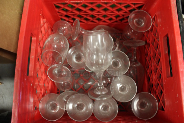 ALL ONE MONEY! Lot of 18 Wine Glasses! Includes 3x3x6.5. (Room 130)