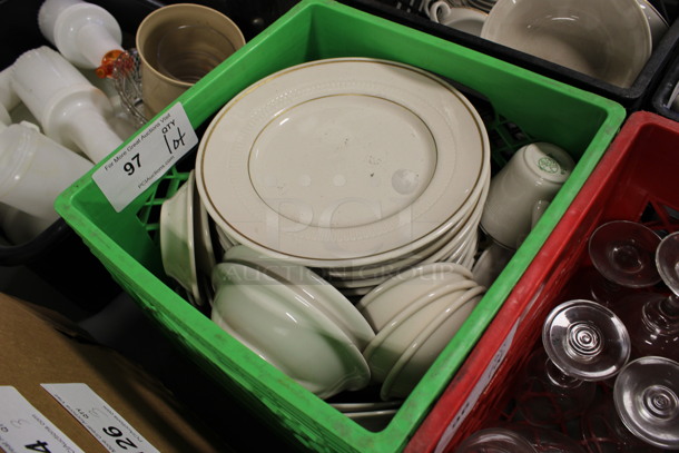 ALL ONE MONEY! Lot of Various White Ceramic Dishes Including Plates, Bowls and Mugs! Includes 9.75x9.75x1.5. (Room 130) - Image 2 of 3