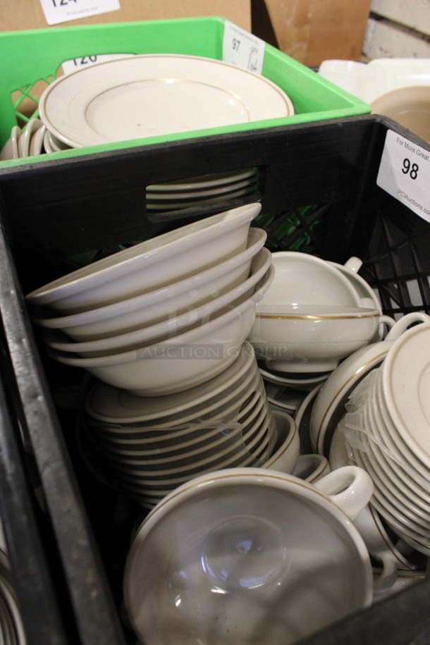 ALL ONE MONEY! Lot of Various White Ceramic Dishes Including Saucers, Bowls and Mugs! Includes 6.25x6.25x2. (Room 130) - Image 2 of 4