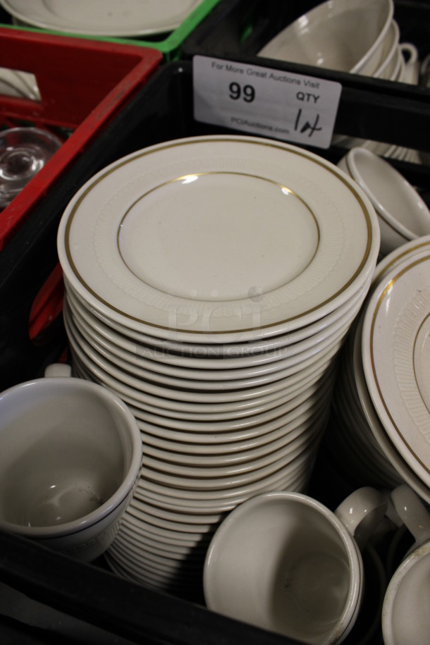 ALL ONE MONEY! Lot of Various White Ceramic Dishes Including Plates and Mugs! Includes 6.25x6.25x1. (Room 130) - Image 2 of 4