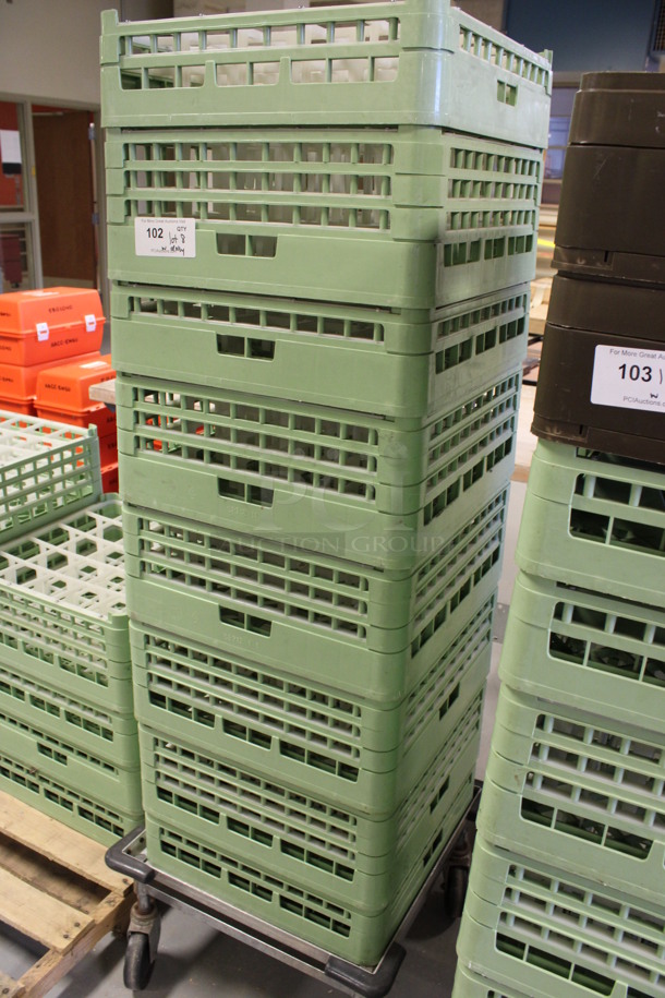 ALL ONE MONEY! Lot of 8 Dish Caddies on Dish Caddy Dolly! Includes 19.5x19.5x8, 23x23x12. (Room 130) - Image 3 of 4