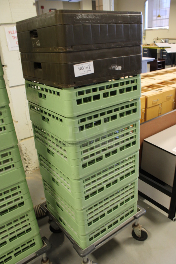 ALL ONE MONEY! Lot of 8 Dish Caddies on Dish Caddy Dolly! Includes 19.5x19.5x8, 23x23x12. (Room 130) - Image 2 of 4
